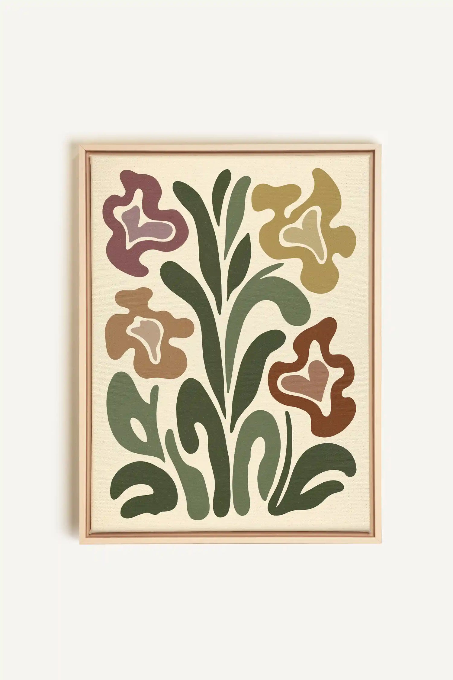 TRIPPY BOTANICALS, Oeuvre sur toile étirée, encadré Naturel Clair