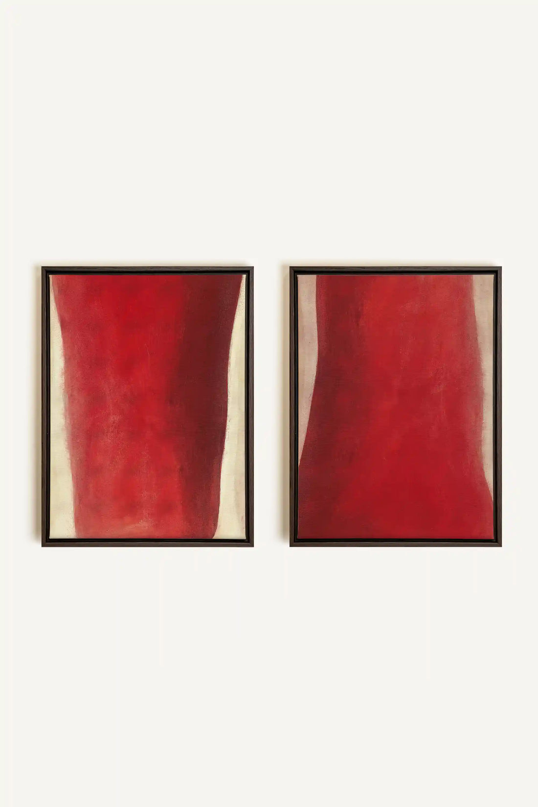 TWIN FLAMES, 2 Oeuvres sur toile étirée, encadré Brun Noyer
