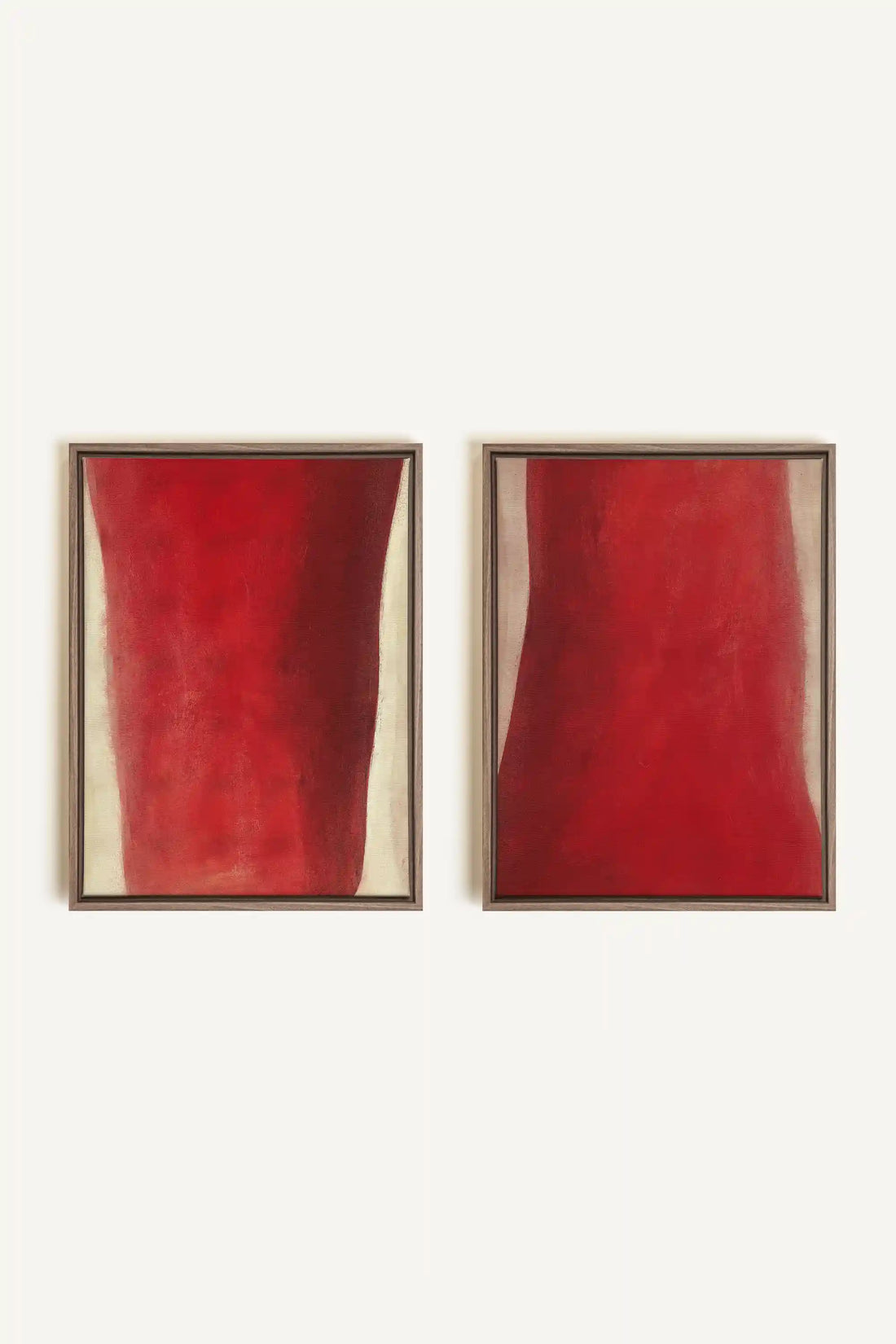 TWIN FLAMES, 2 Oeuvres sur toile étirée, encadré Brun Chêne