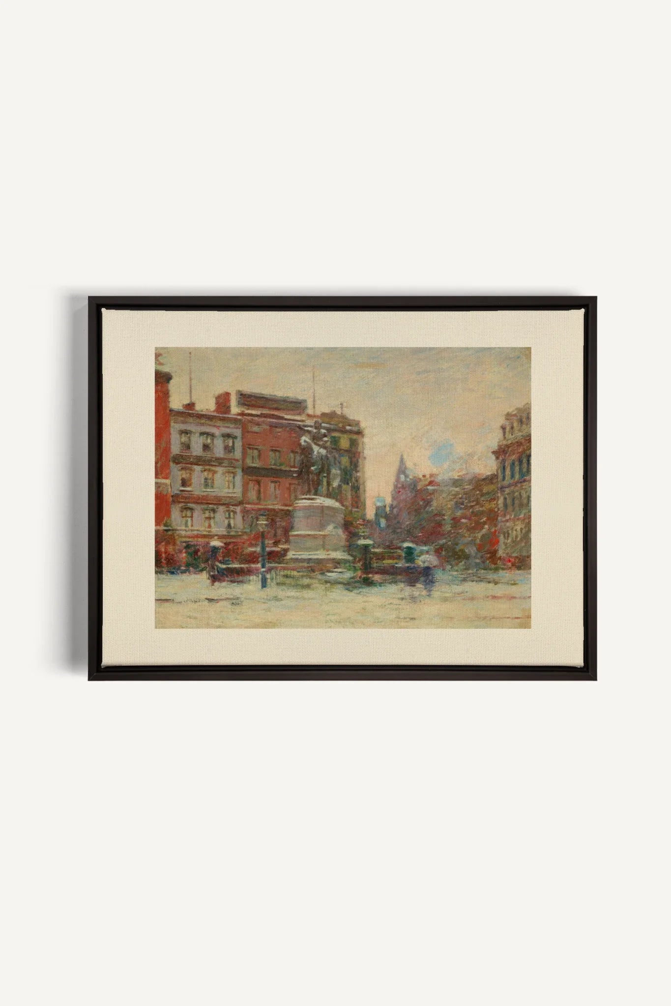 URBAN WINTER DAY, Oeuvre sur toile étirée, encadré Noir