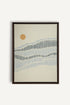 OLEKA CANVAS - VAGUES, Oeuvre sur toile étirée, encadré Brun Noyer