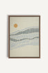 OLEKA CANVAS - VAGUES, Oeuvre sur toile étirée, encadré Brun Chêne