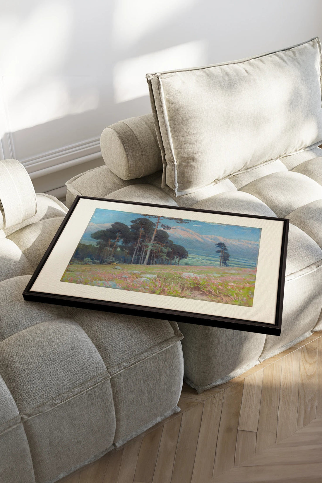 VALLÉE ROSE, Oeuvre sur toile étirée, encadré Noir