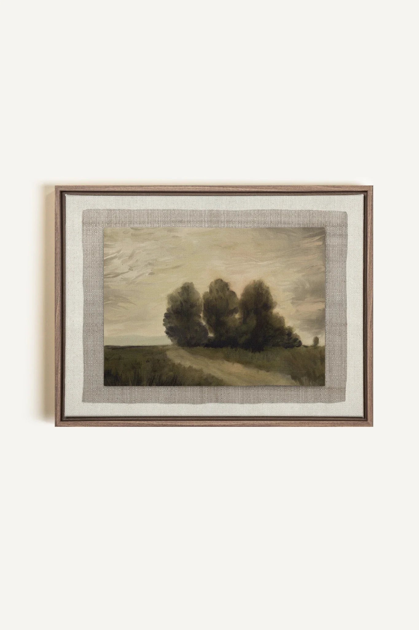 VALLEY LANDSCAPE, Oeuvre sur toile étirée, encadré Brun Chêne