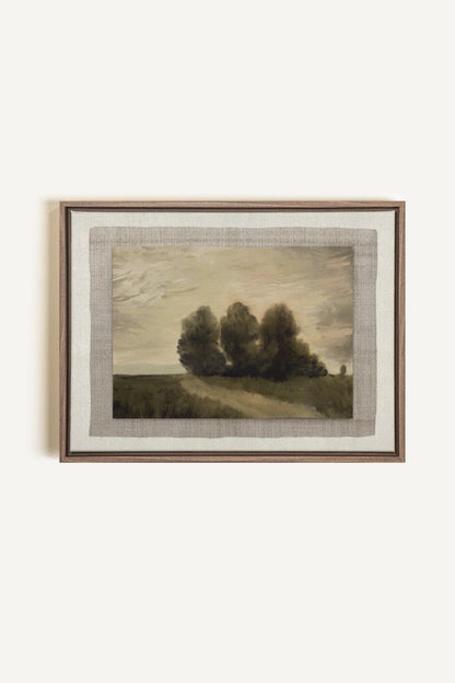 VALLEY LANDSCAPE, Oeuvre sur toile étirée, encadré Brun Chêne