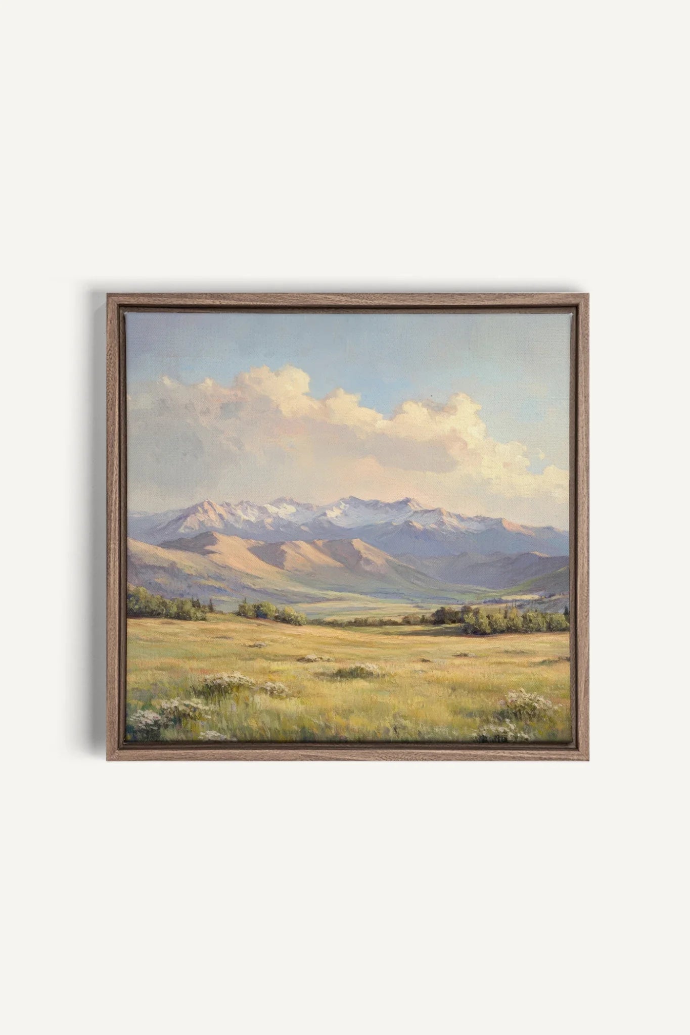VALLEY OF LIGHT, Oeuvre sur toile étirée, encadré Brun Chêne