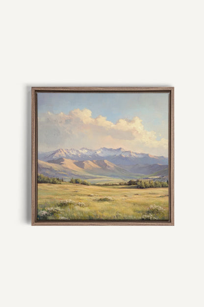 VALLEY OF LIGHT, Oeuvre sur toile étirée, encadré Brun Chêne