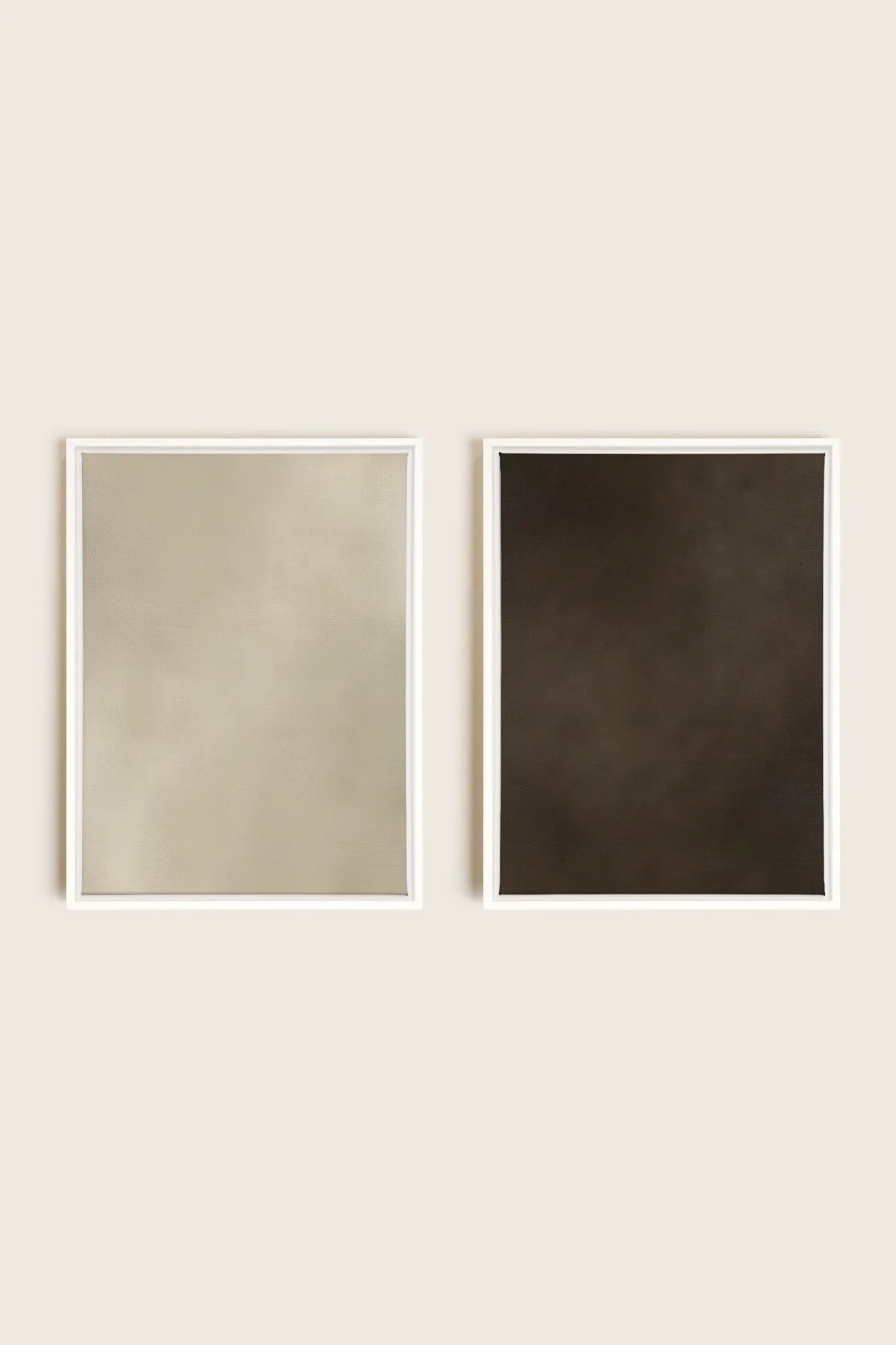 OLEKA CANVAS - VELVET GLOW DUO, 2 Oeuvres sur toile étirée, encadré Blanc