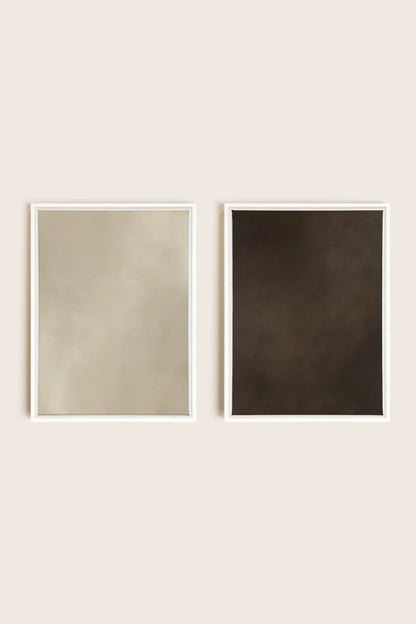 OLEKA CANVAS - VELVET GLOW DUO, 2 Oeuvres sur toile étirée, encadré Blanc