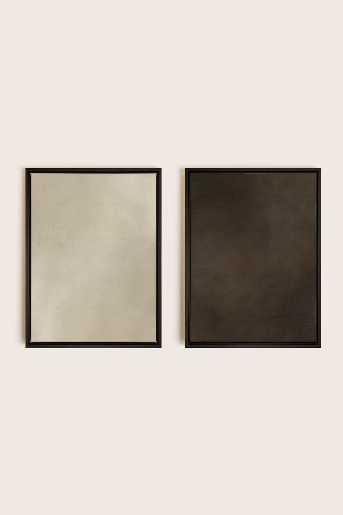 OLEKA CANVAS - VELVET GLOW DUO, 2 Oeuvres sur toile étirée, encadré Noir