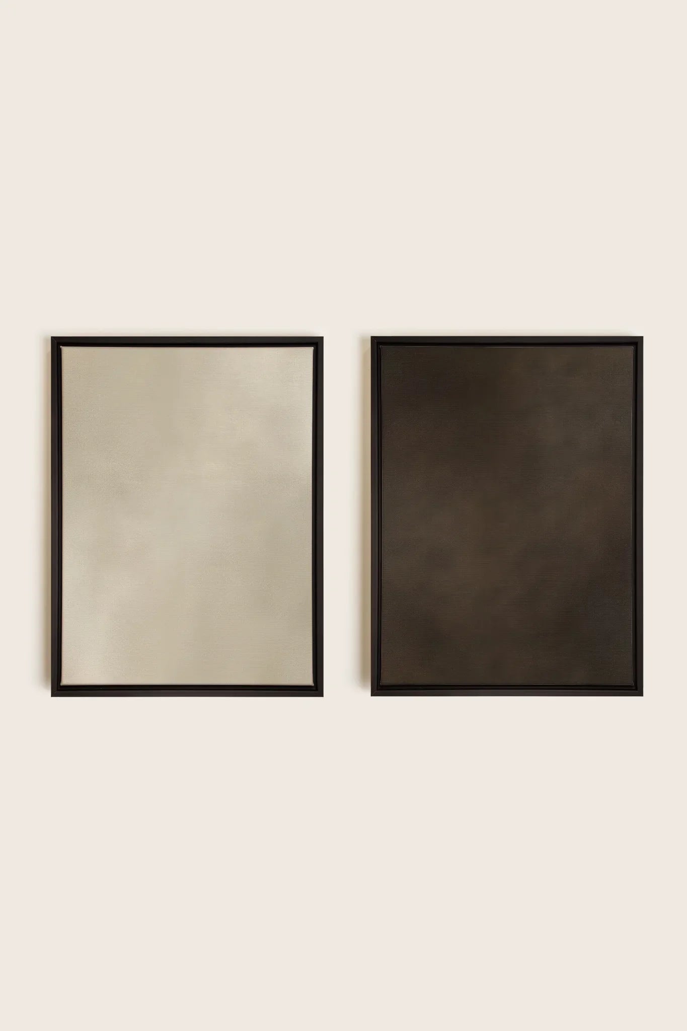 OLEKA CANVAS - VELVET GLOW DUO, 2 Oeuvres sur toile étirée, encadré Noir