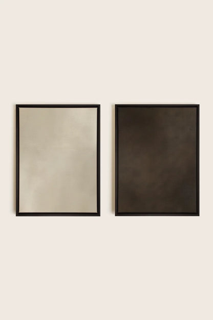 OLEKA CANVAS - VELVET GLOW DUO, 2 Oeuvres sur toile étirée, encadré Noir