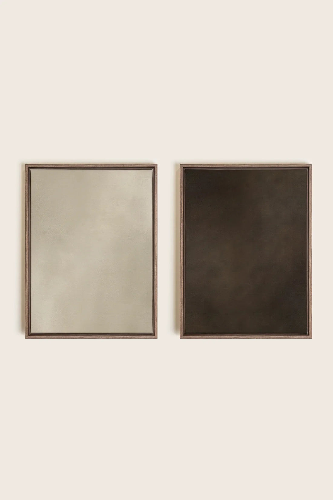 OLEKA CANVAS - VELVET GLOW DUO, 2 Oeuvres sur toile étirée, encadré Brun Chêne