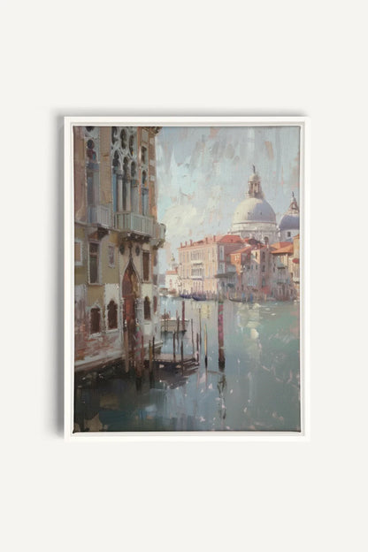 OLEKA CANVAS - VENICE IN HUES, Oeuvre sur toile étirée, encadré Blanc