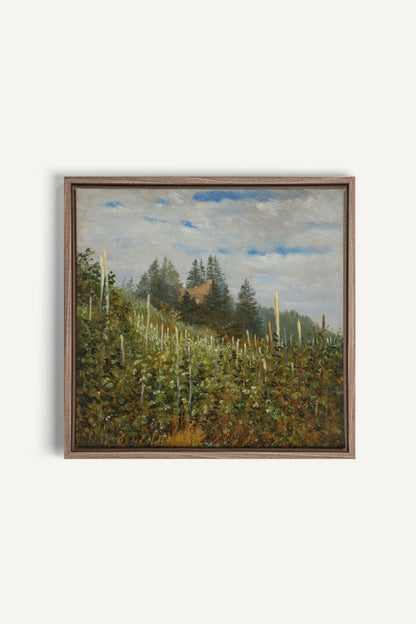 VERSANTS SAUVAGES, Oeuvre sur toile étirée, encadré Brun Chêne