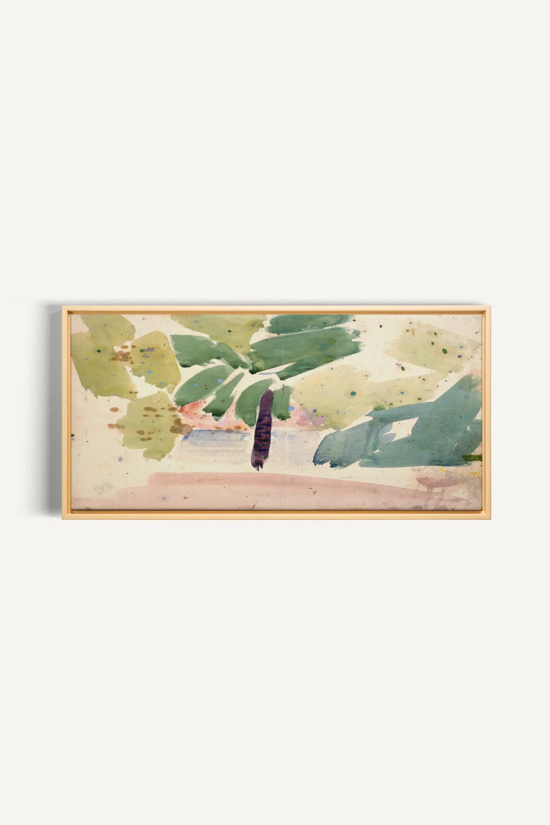 VERT NOMADE, Oeuvre sur toile étirée, encadré Naturel Clair