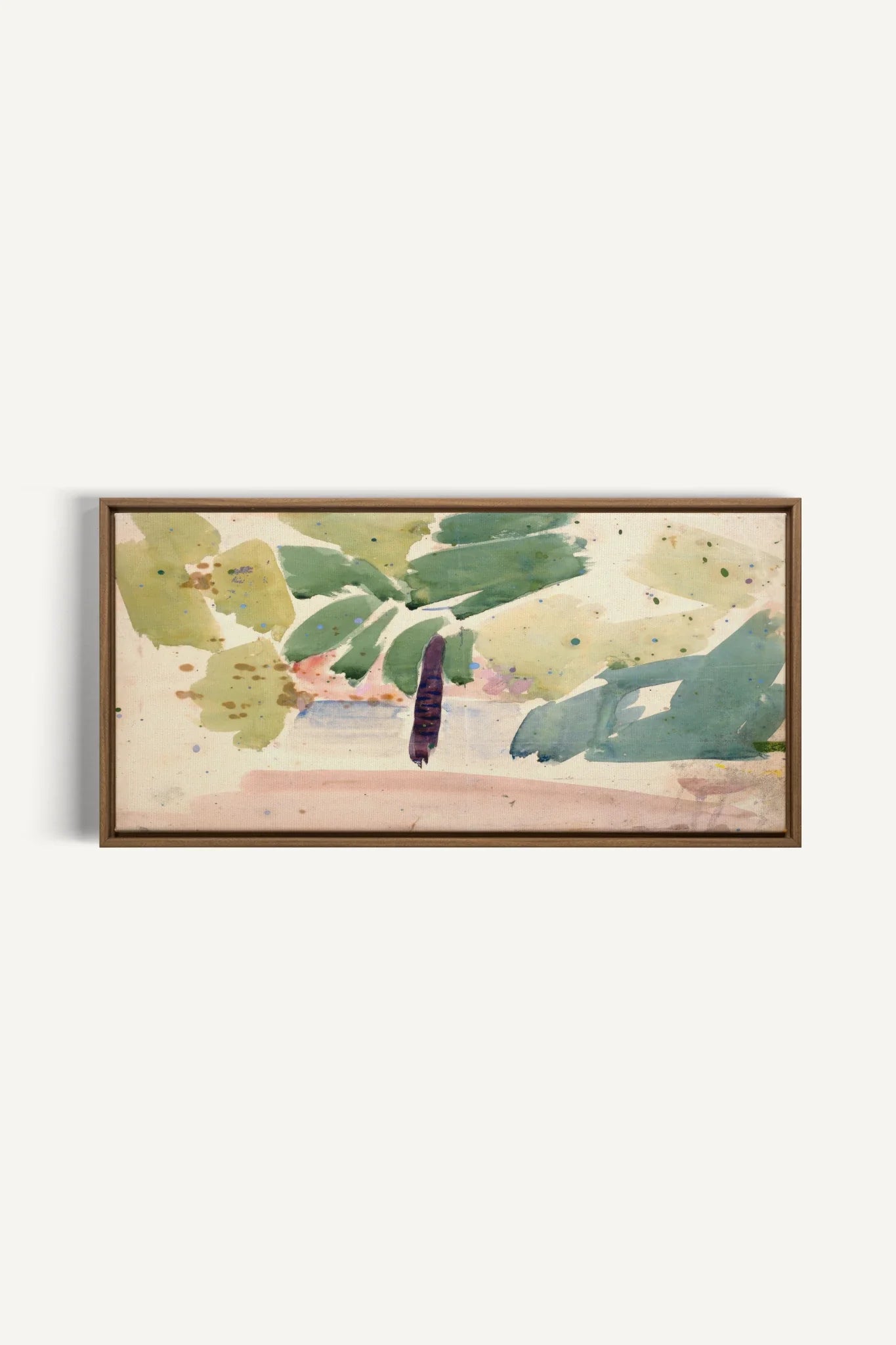 VERT NOMADE, Oeuvre sur toile étirée, encadré Brun Chêne