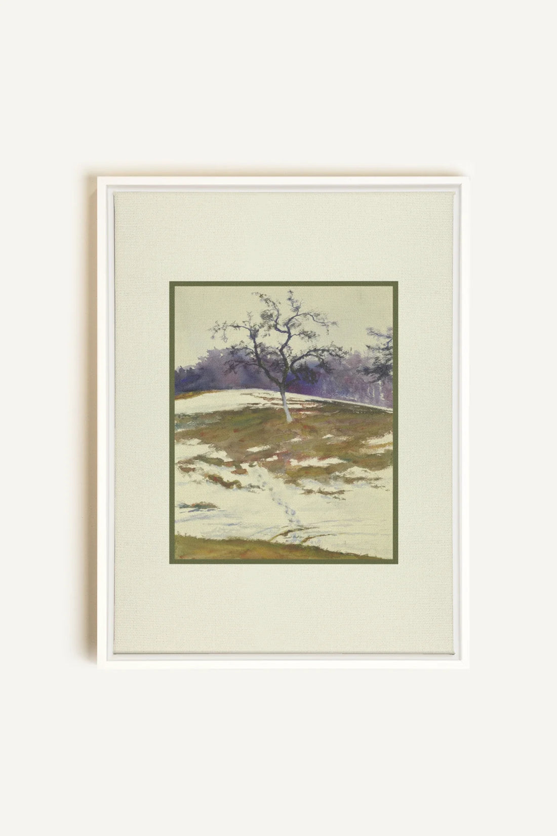 VESTIGE DE SAISON, Oeuvre sur toile étirée, encadré Blanc
