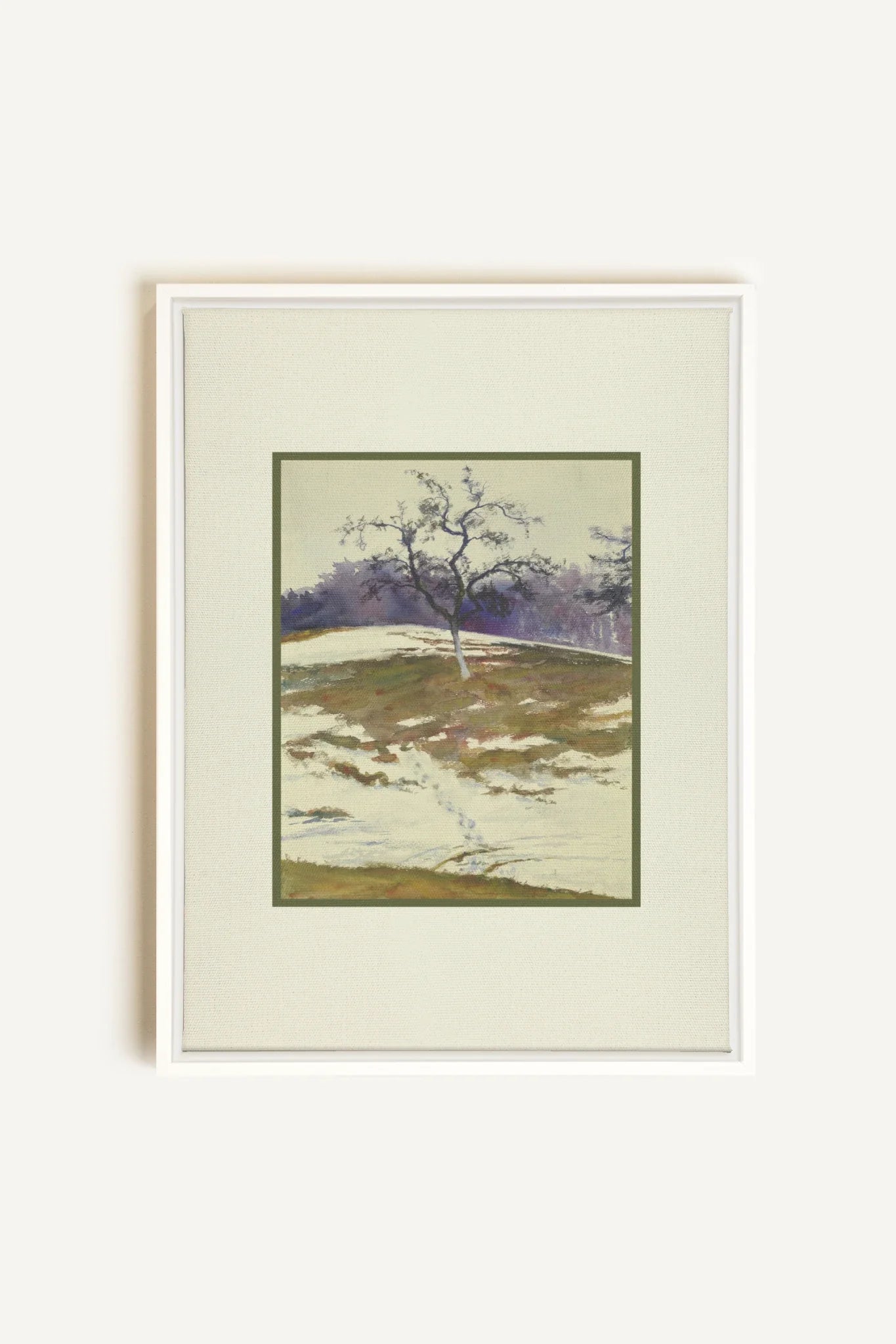 VESTIGE DE SAISON, Artwork on stretched canvas, framed in white