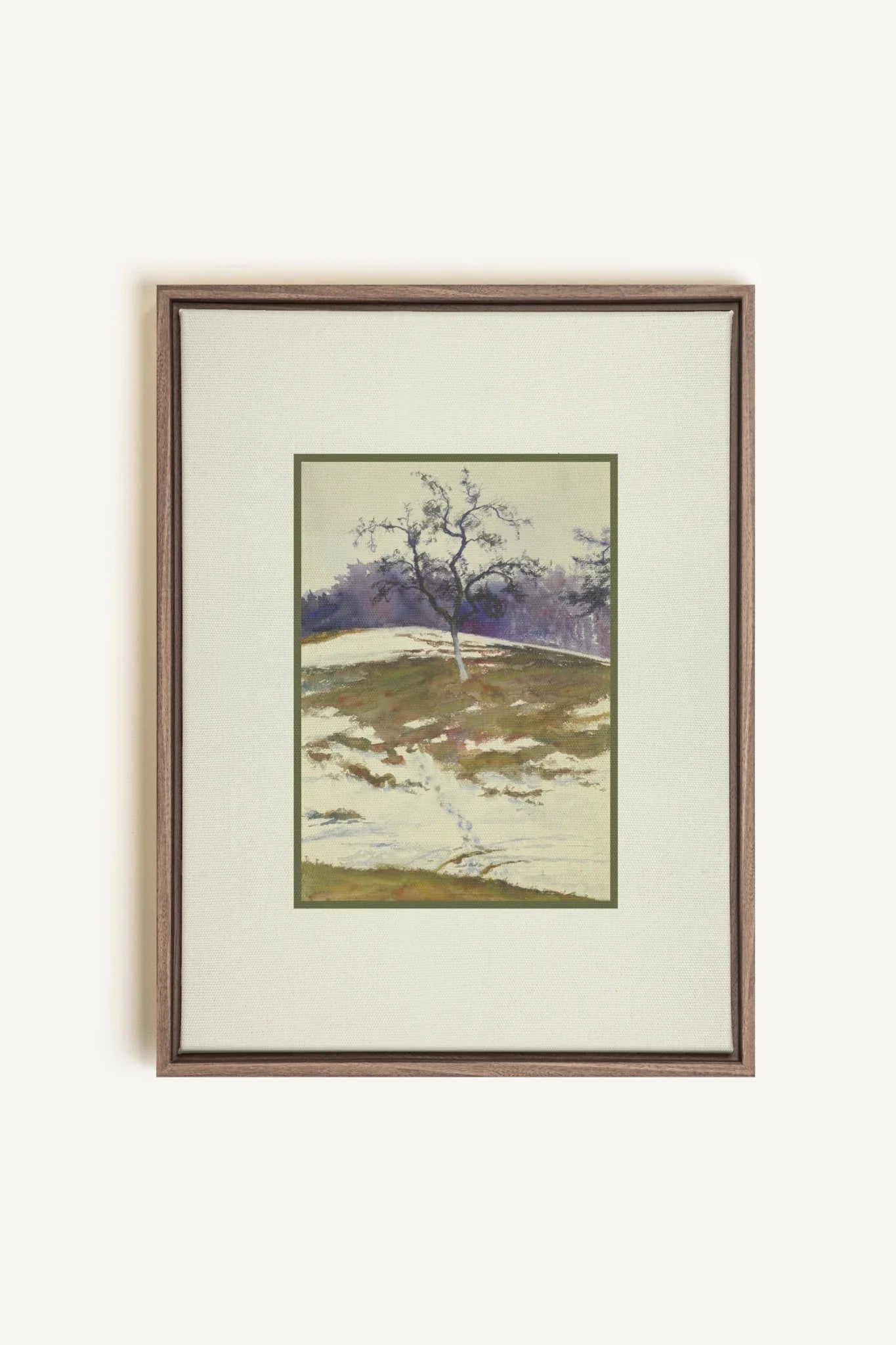 VESTIGE DE SAISON, Oeuvre sur toile étirée, encadré Brun Chêne