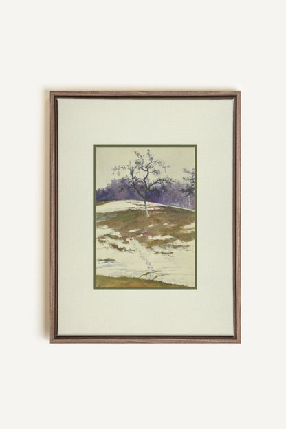 VESTIGE DE SAISON, Oeuvre sur toile étirée, encadré Brun Chêne