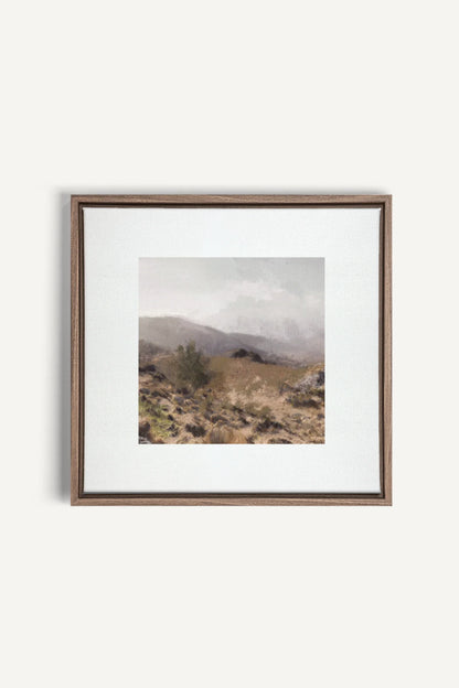 IRISH WILDERNESS, Artwork on stretched canvas, framed in Brown Oak