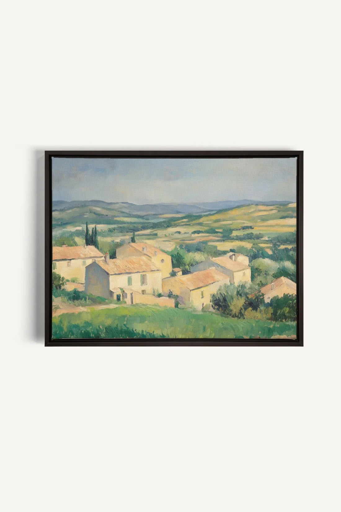 OLEKA CANVAS - VILLAGE IN BLOOM, Oeuvre sur toile étirée, encadré Noir