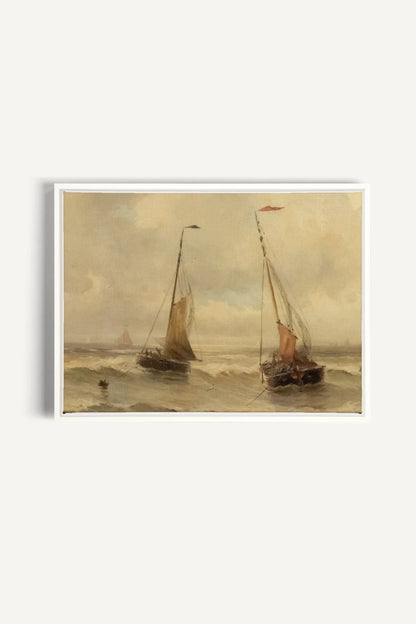 OLEKA CANVAS - VINTAGE SAILING, Oeuvre sur toile étirée, encadré Blanc