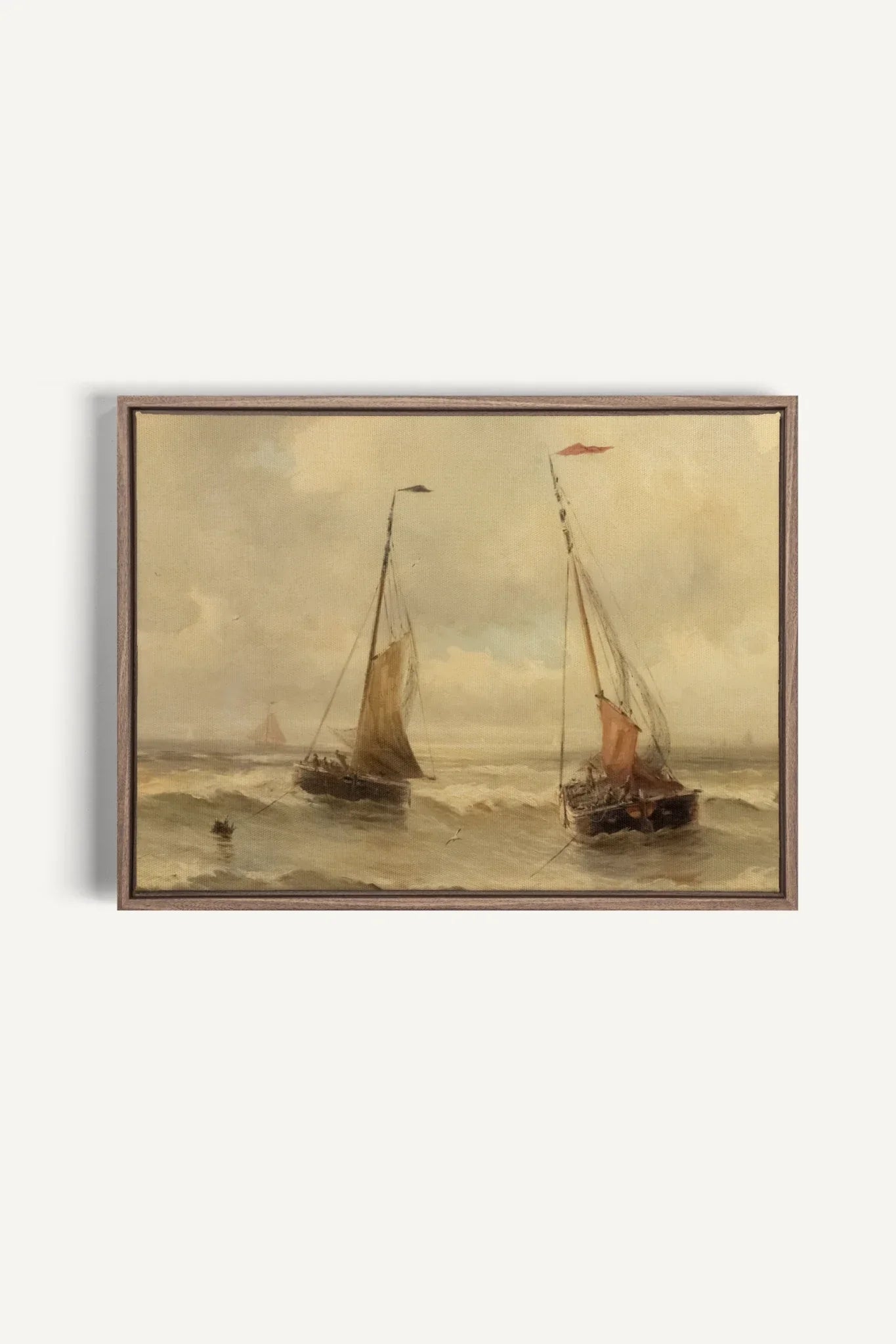 OLEKA CANVAS - VINTAGE SAILING, Oeuvre sur toile étirée, encadré Brun Chêne