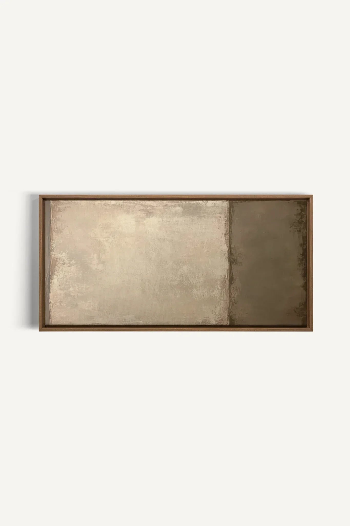 OLEKA CANVAS - VOILE DE TERRE, Oeuvre sur toile étirée, encadré Brun Chêne