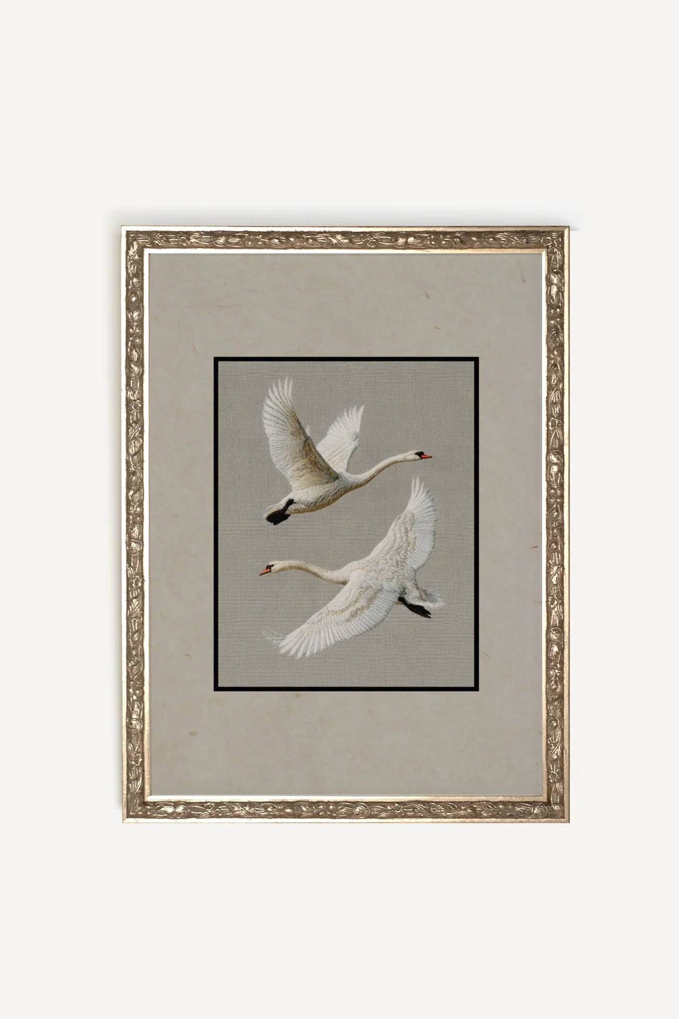 VOL ÉTERNEL, Artwork on rigid canvas, framed Vintage Silver