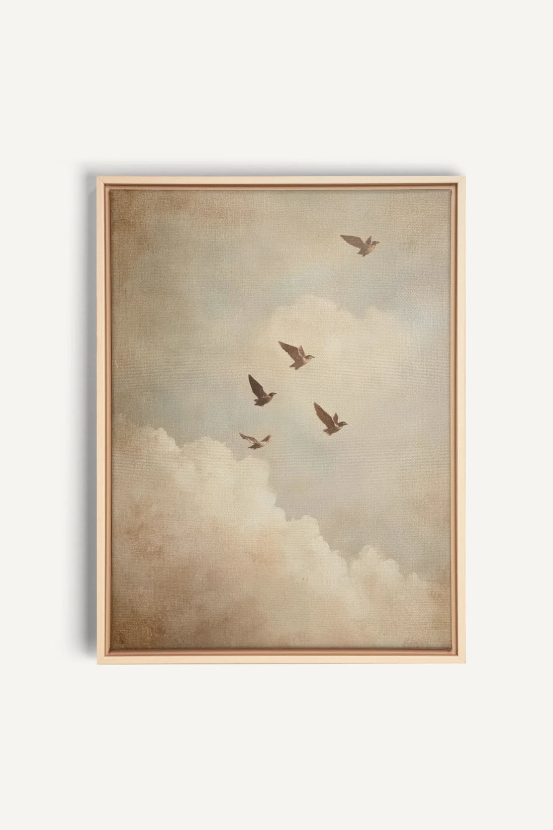 VOLÉE DE SOUVENIRS, Oeuvre sur toile étirée, encadré Naturel Clair