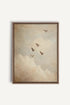 OLEKA CANVAS - VOLÉE DE SOUVENIRS, Oeuvre sur toile étirée, encadré Brun Chêne