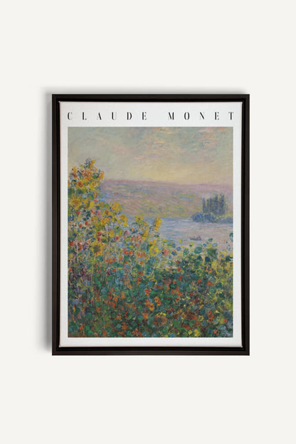 VUE DE JARDIN, Oeuvre sur toile étirée, encadré Noir
