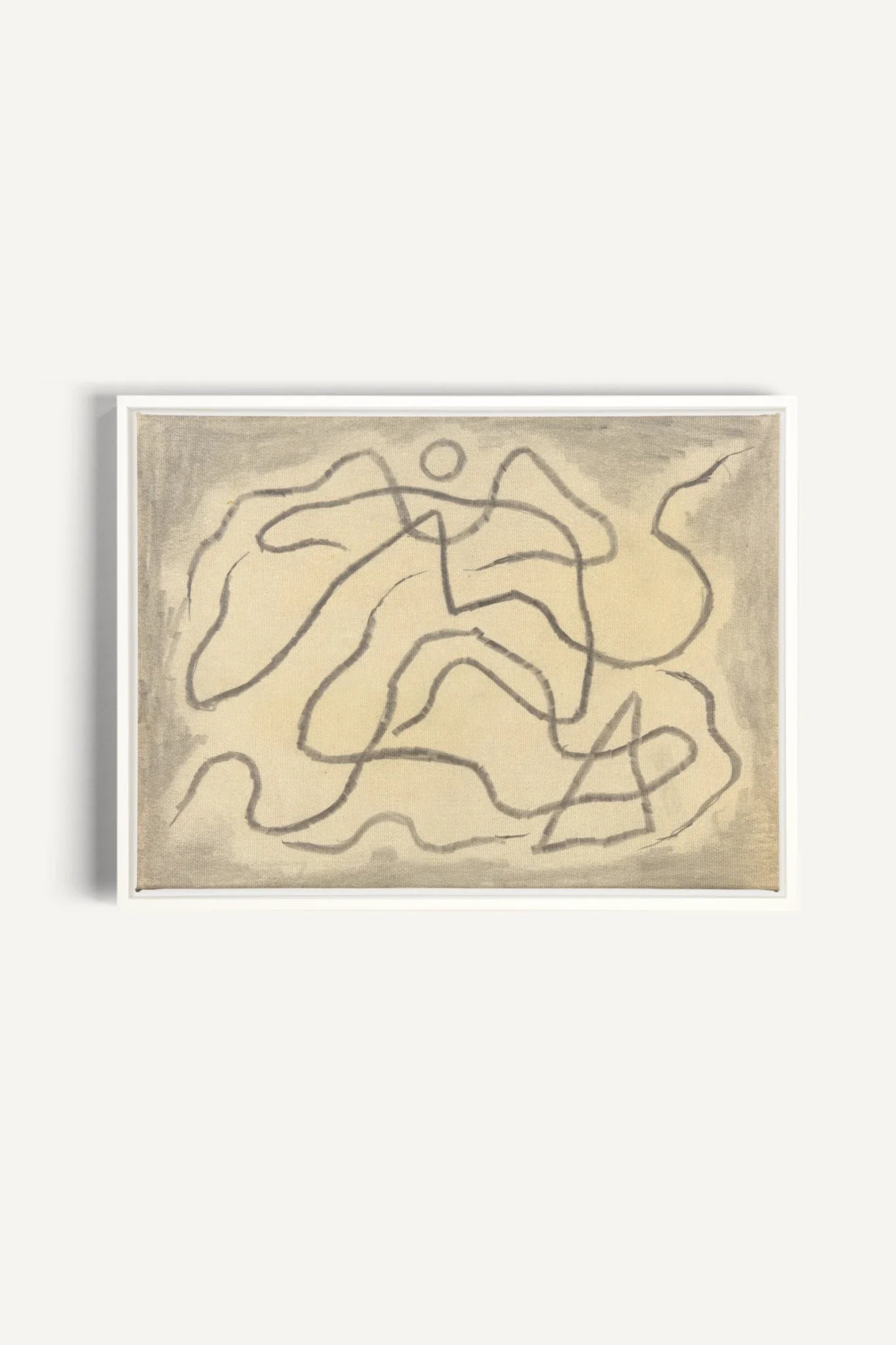 WANDERING LINE, Oeuvre sur toile étirée, encadré Blanc