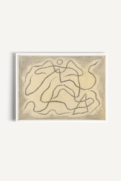 WANDERING LINE, Oeuvre sur toile étirée, encadré Blanc