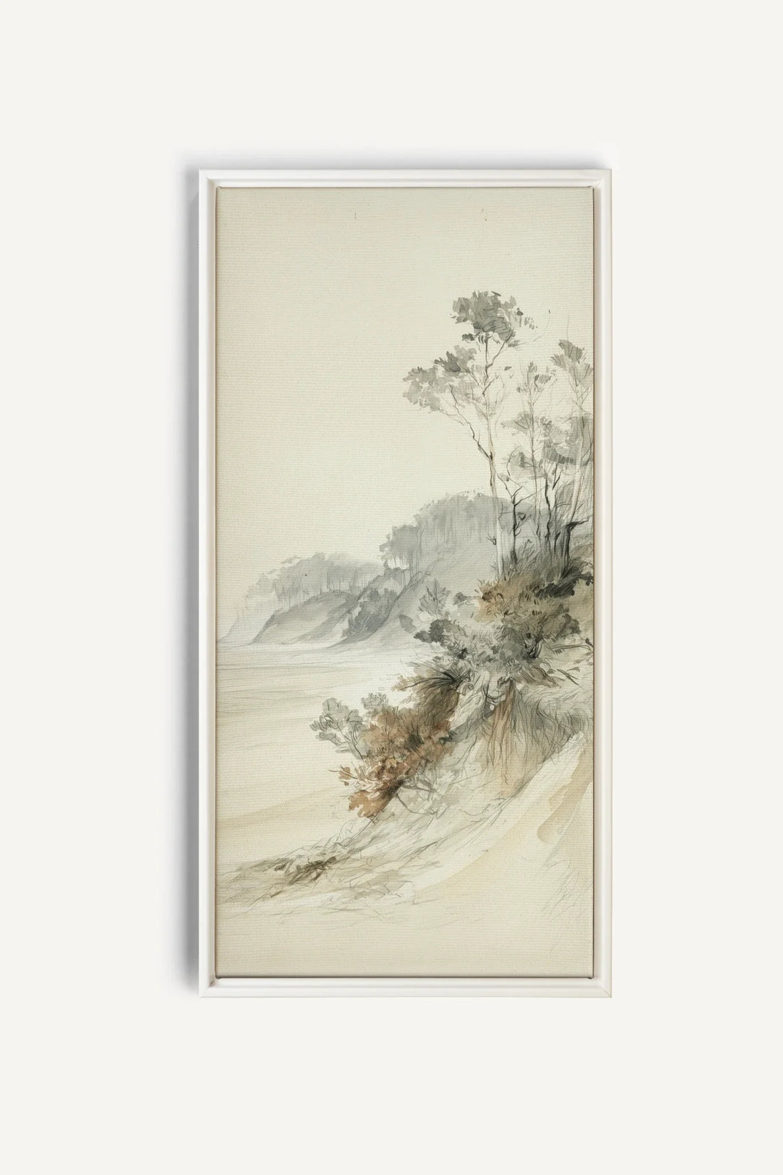 WHISPERING CLIFFS toile étirée encadré blanc