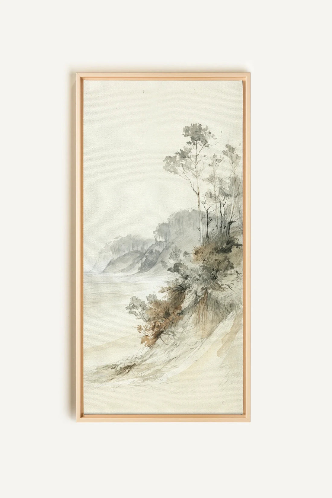 WHISPERING CLIFFS toile étirée encadré naturel clair
