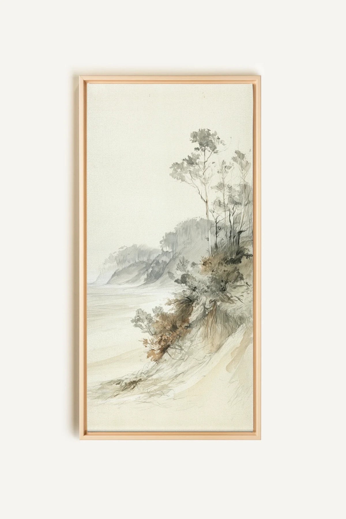 WHISPERING CLIFFS toile étirée encadré naturel clair
