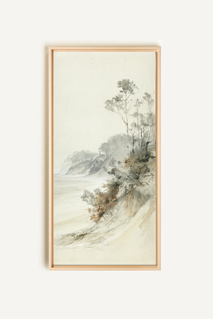 WHISPERING CLIFFS toile étirée encadré naturel clair