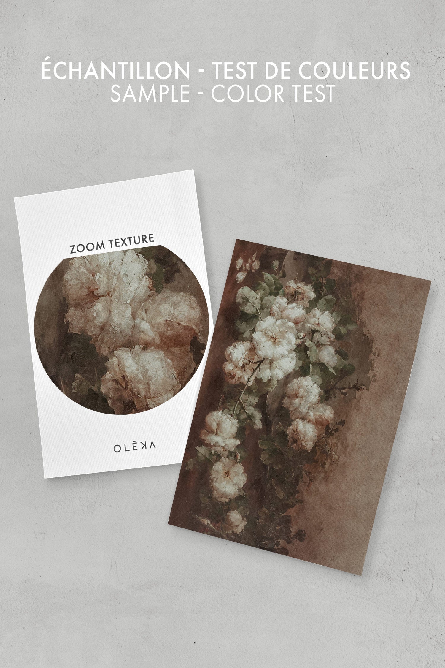 OLEKA CANVAS - WHITE PEONY, Oeuvre sur toile étirée, encadré Noir