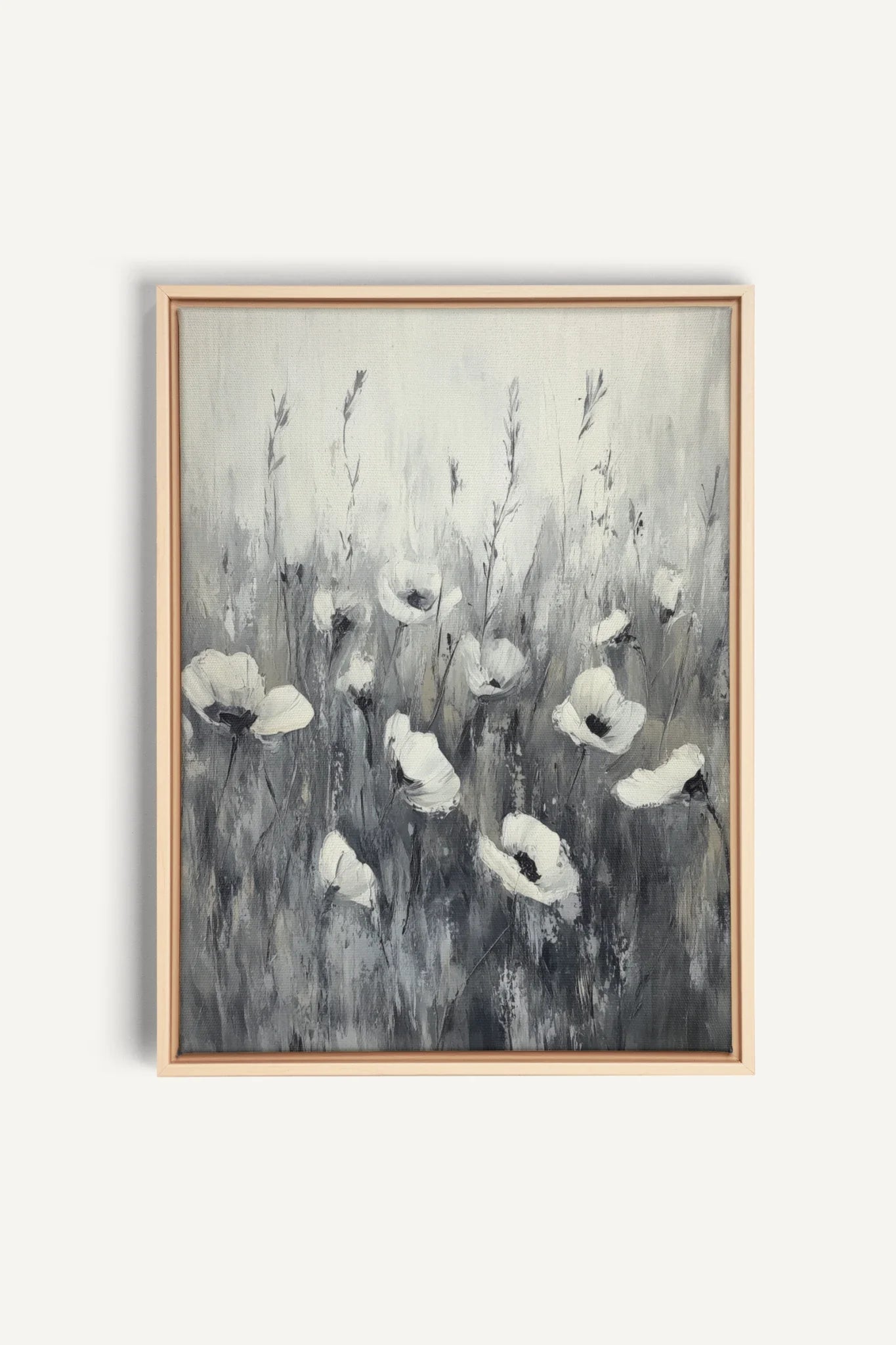 WHITE VEIL, Artwork on stretched canvas, framed Natural Light