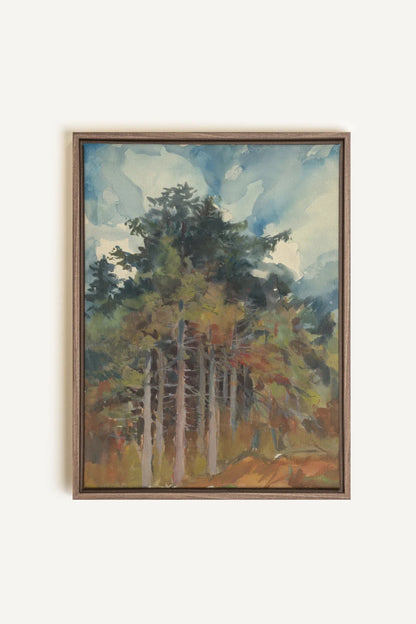 WILD GROVE, Oeuvre sur toile étirée, encadré Brun Chêne