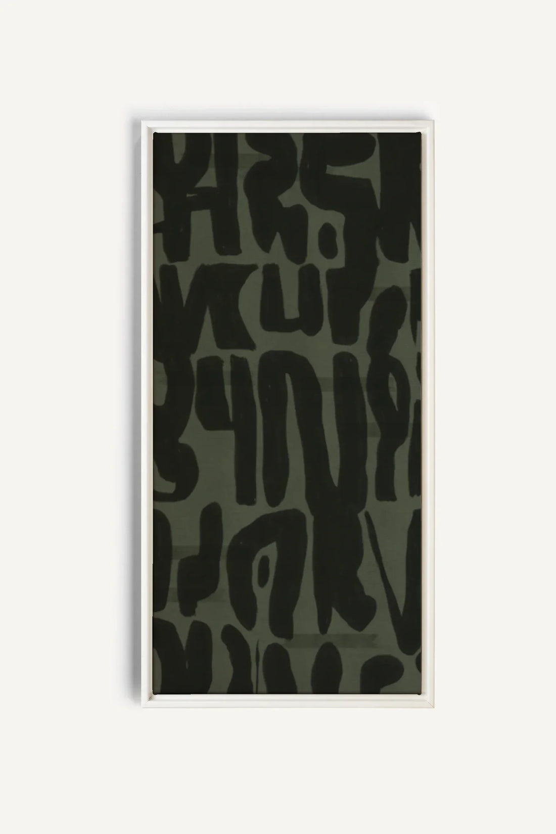 OLEKA CANVAS - WILD SCRIPT, Oeuvre sur toile étirée, encadré Blanc