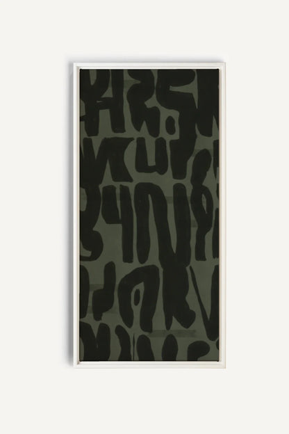 OLEKA CANVAS - WILD SCRIPT, Oeuvre sur toile étirée, encadré Blanc