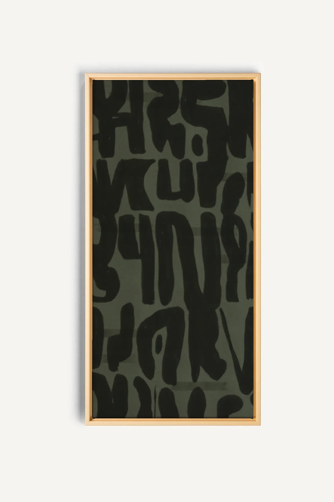 OLEKA CANVAS - WILD SCRIPT, Oeuvre sur toile étirée, encadré Naturel Clair