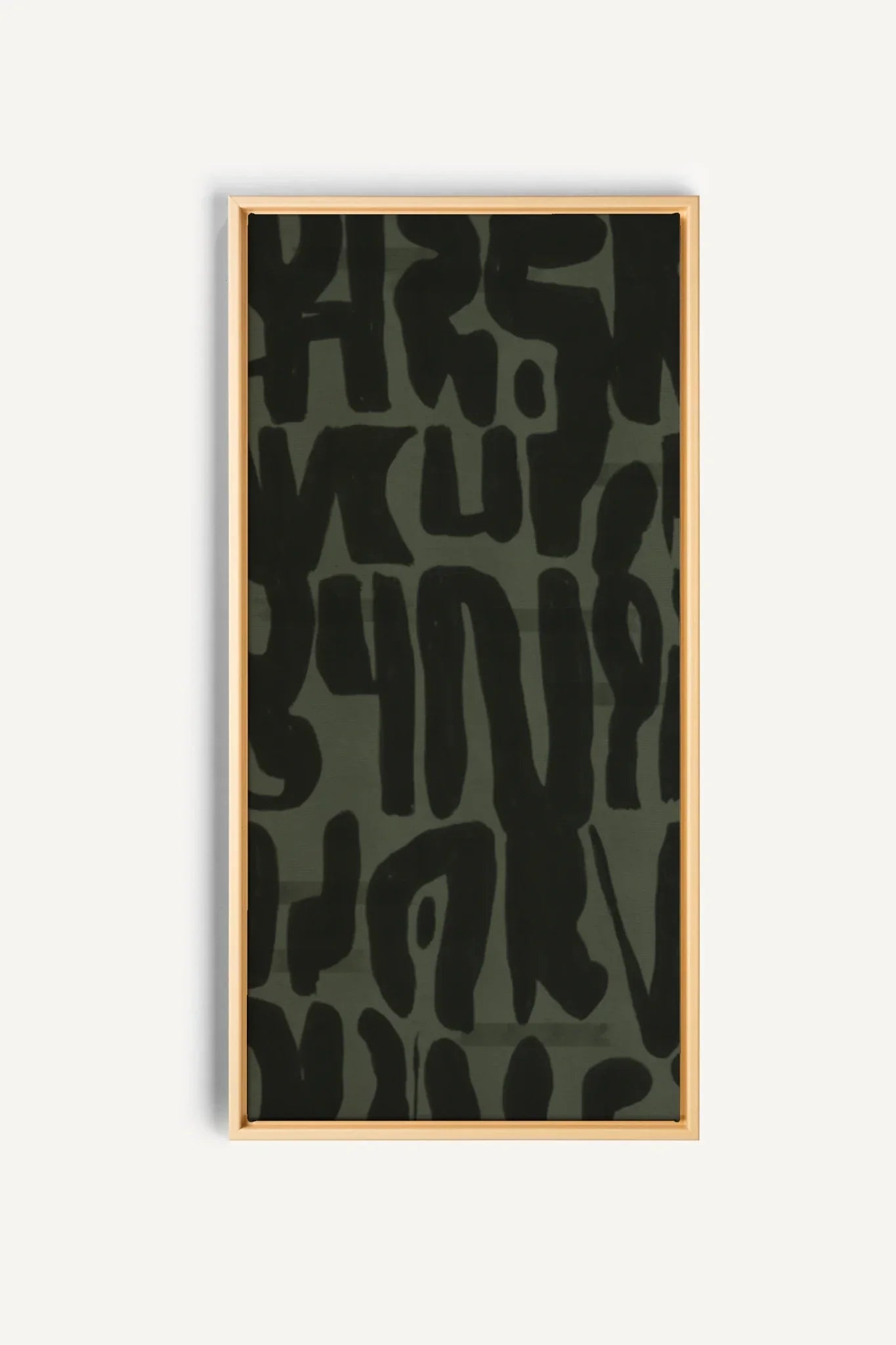 OLEKA CANVAS - WILD SCRIPT, Oeuvre sur toile étirée, encadré Naturel Clair