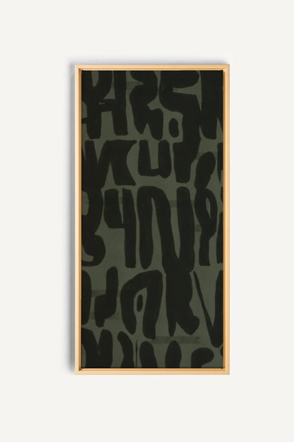 OLEKA CANVAS - WILD SCRIPT, Oeuvre sur toile étirée, encadré Naturel Clair