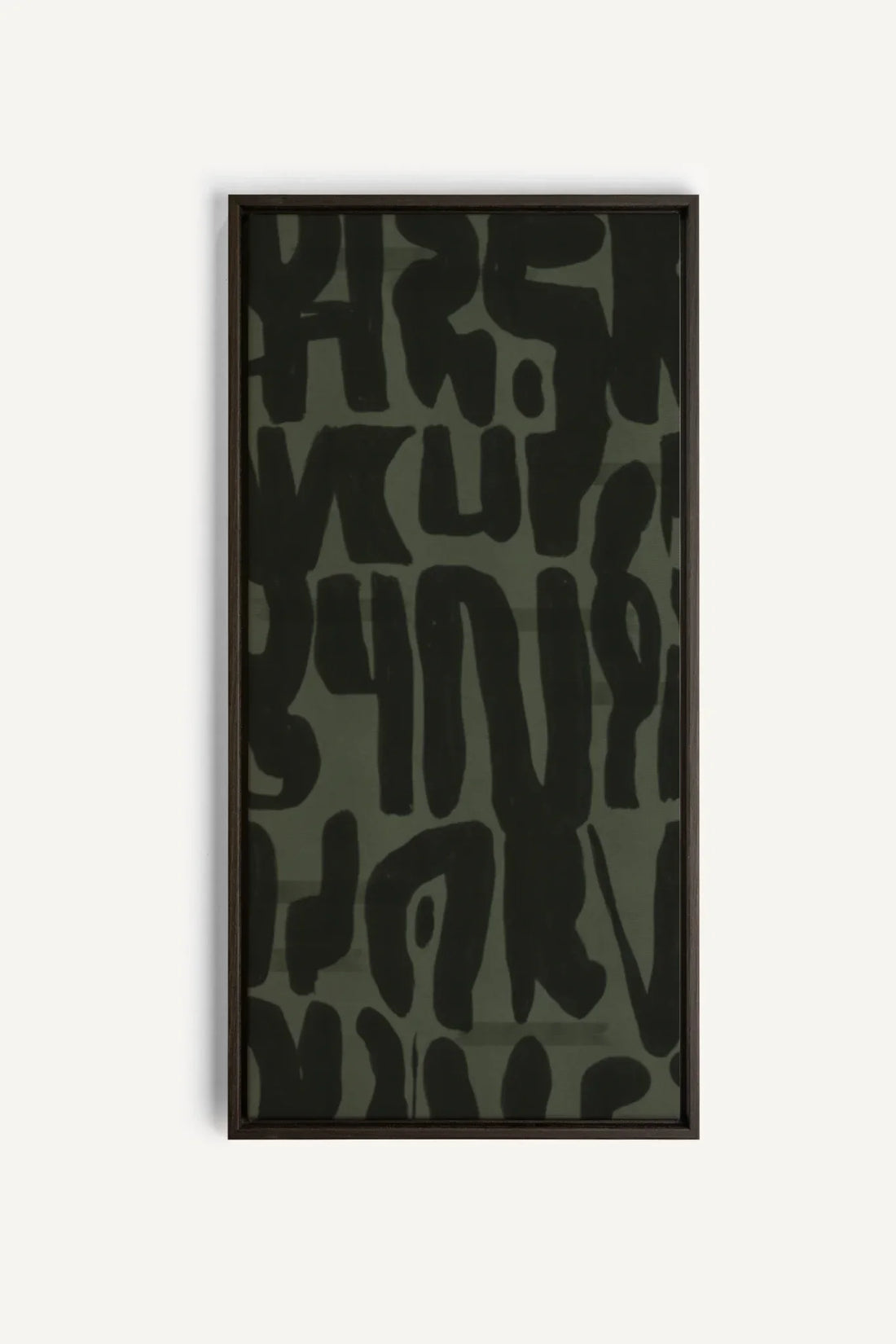 OLEKA CANVAS - WILD SCRIPT, Oeuvre sur toile étirée, encadré Brun Noyer