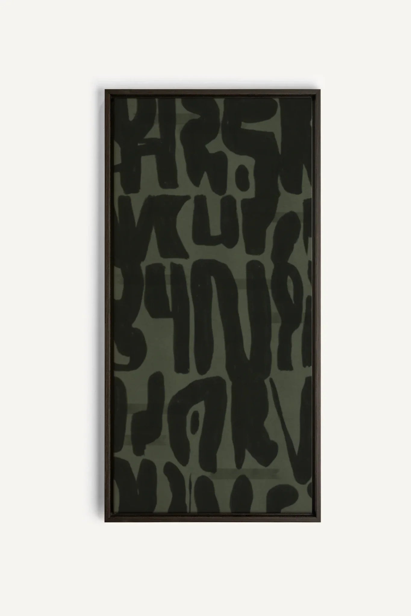 OLEKA CANVAS - WILD SCRIPT, Oeuvre sur toile étirée, encadré Brun Noyer